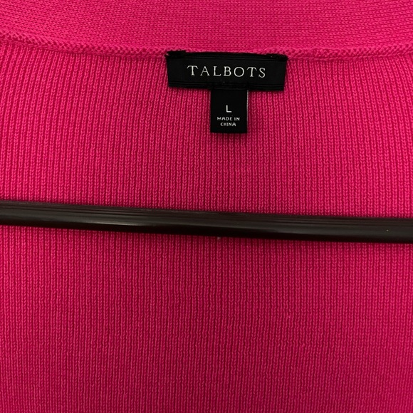 Talbots Pink Ruffled Cardigan Size Large - Picture 3 of 3